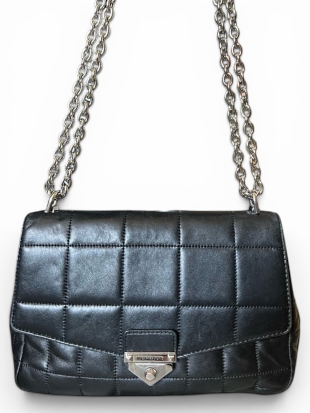 Michael Kors SoHo Large Quilted Leather Shoulder Bag with Chain Strap